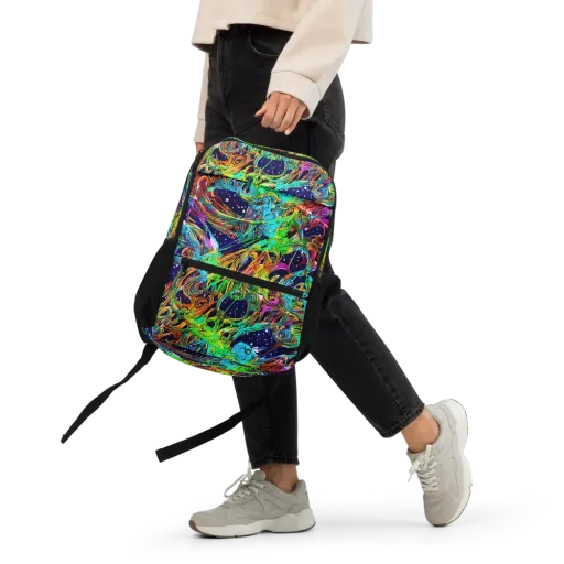 Neon Mythos on a Utility Backpack
