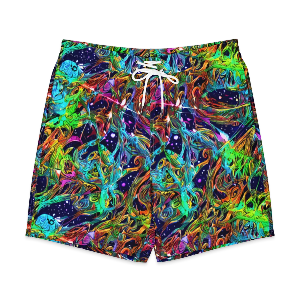 Neon Mythos on Men's Board Shorts — Front