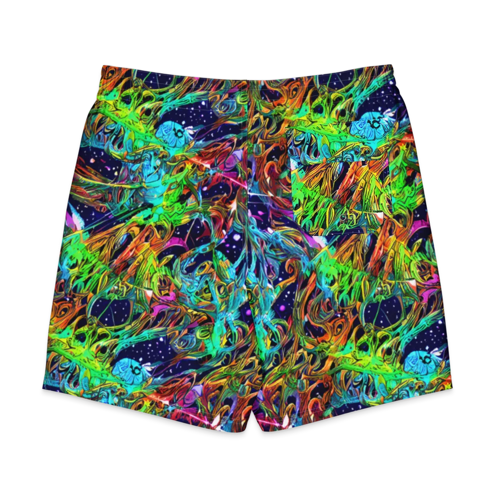 Neon Mythos on Men's Board Shorts — Back