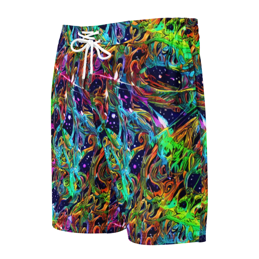 Neon Mythos on Men's Board Shorts — Front