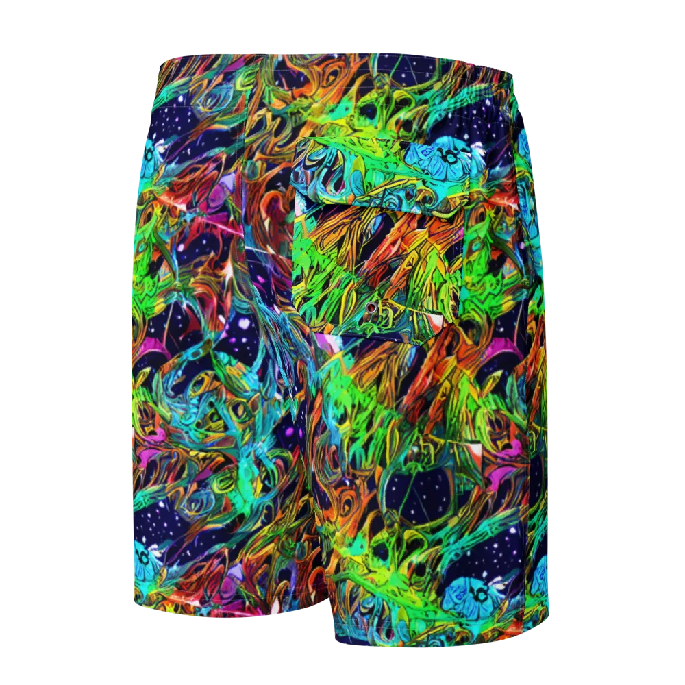 Neon Mythos on Men's Board Shorts — Back