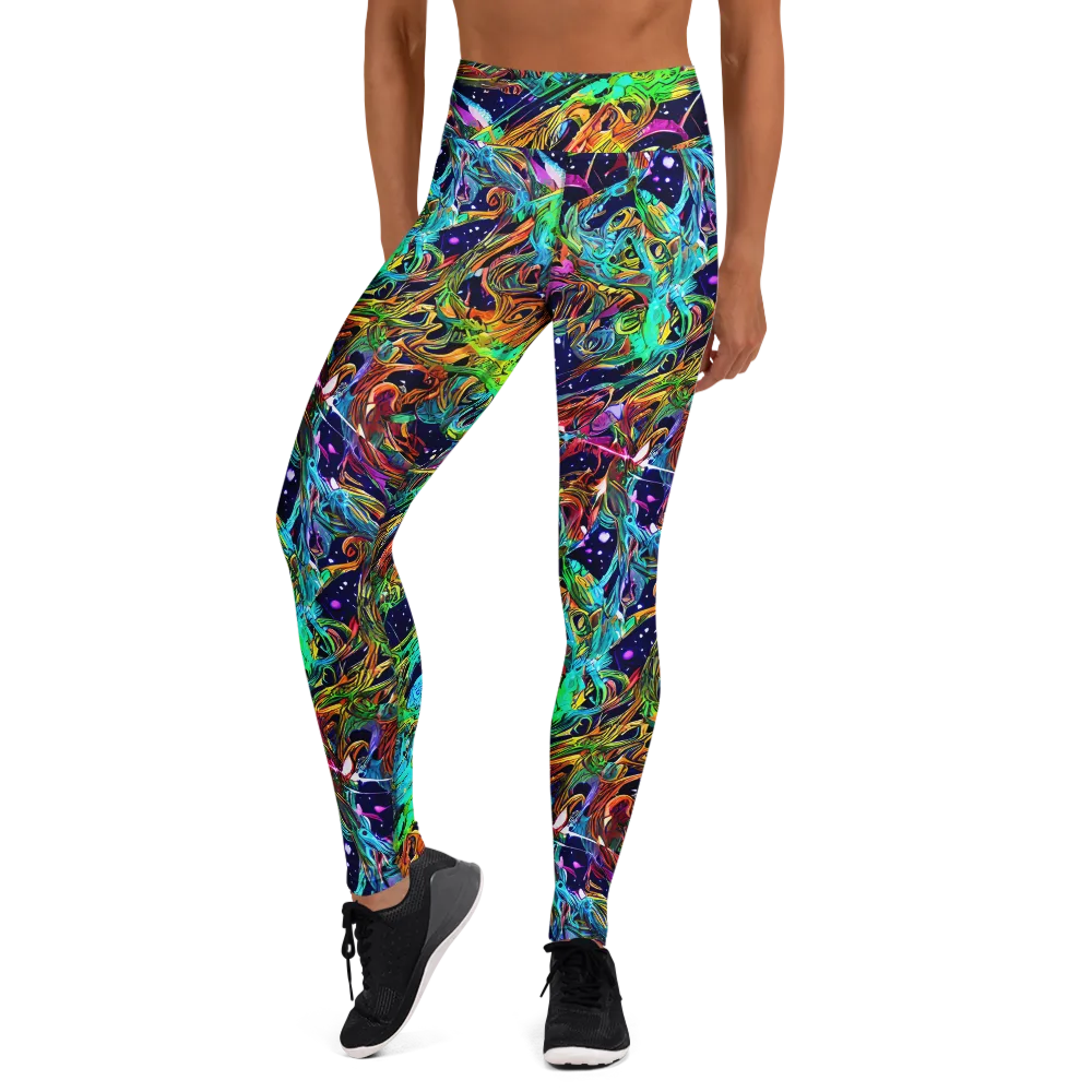 Neon Mythos on Yoga Leggings — Front