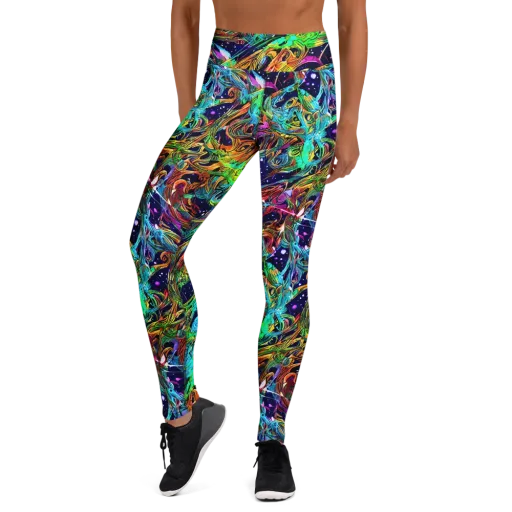 Neon Mythos on a Yoga Leggings