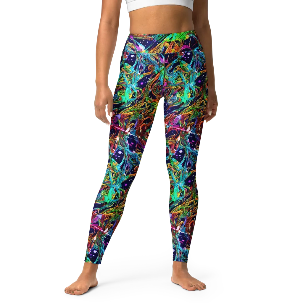 Neon Mythos on Yoga Leggings — Front