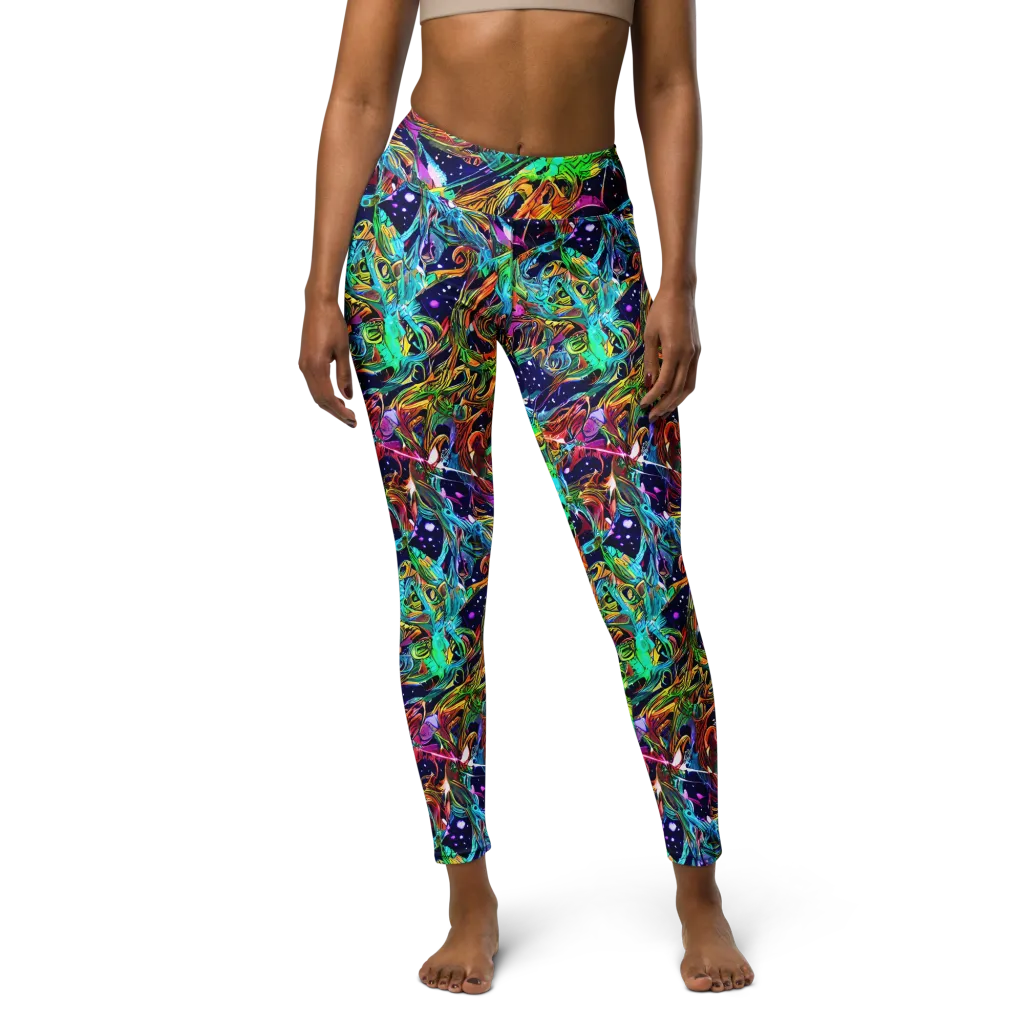Neon Mythos on Yoga Leggings — Front