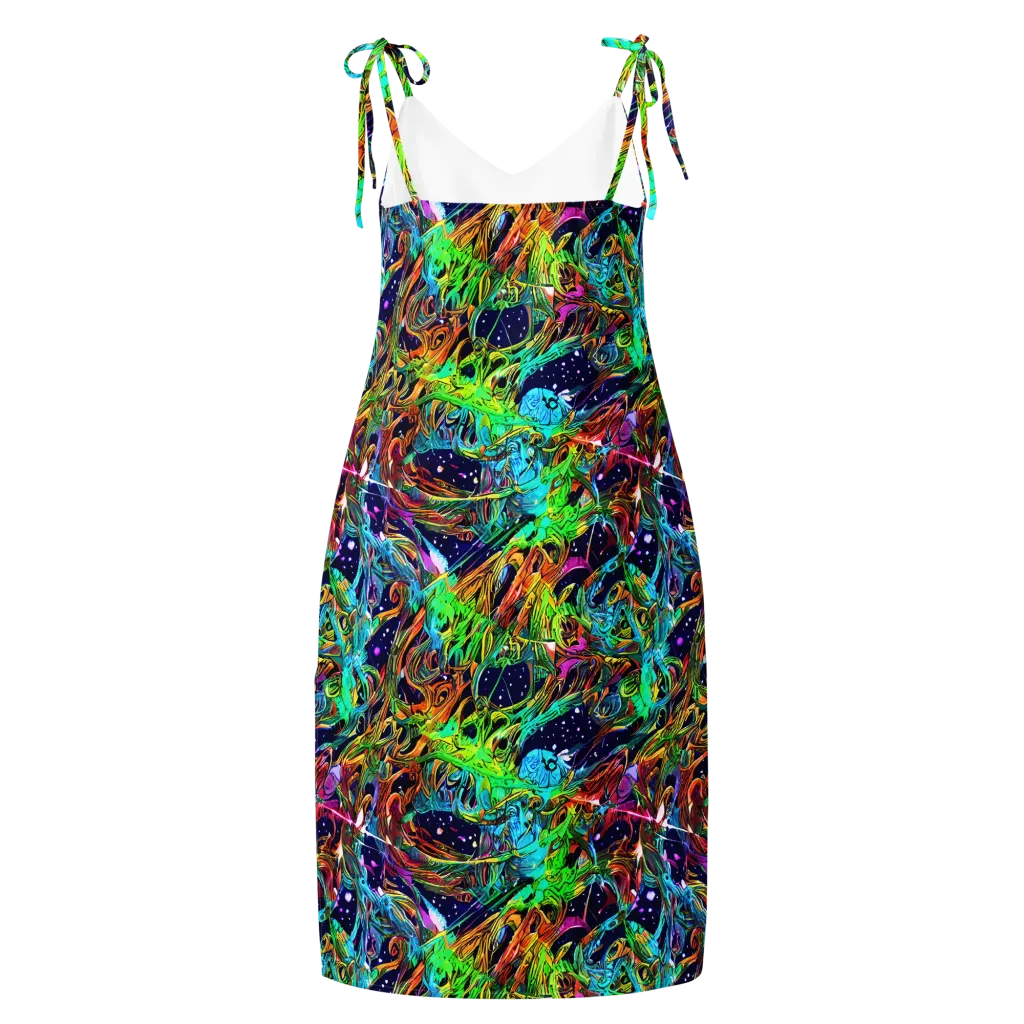 Neon Mythos on Slip Dress — Back