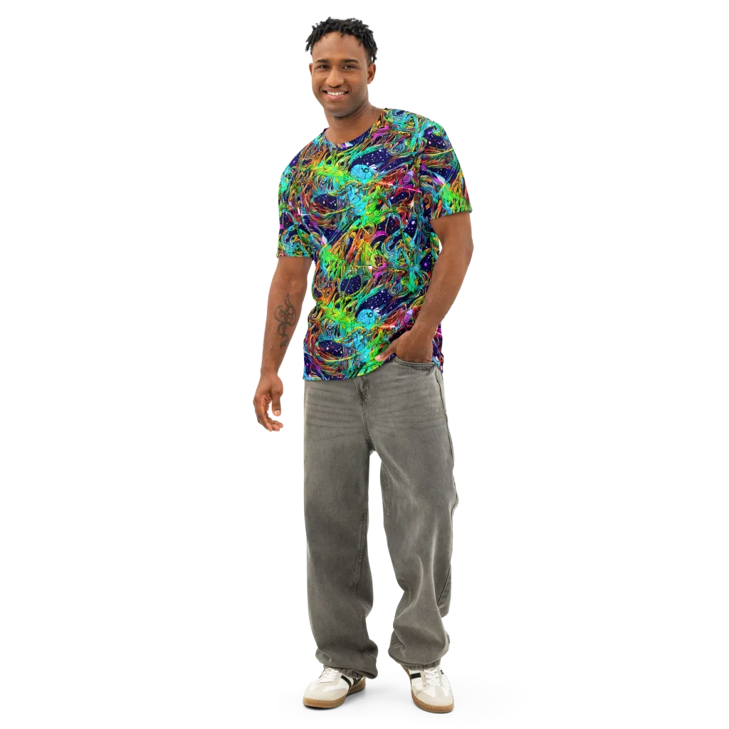 Neon Mythos on Men's Cotton Crew Neck T-Shirt — Front
