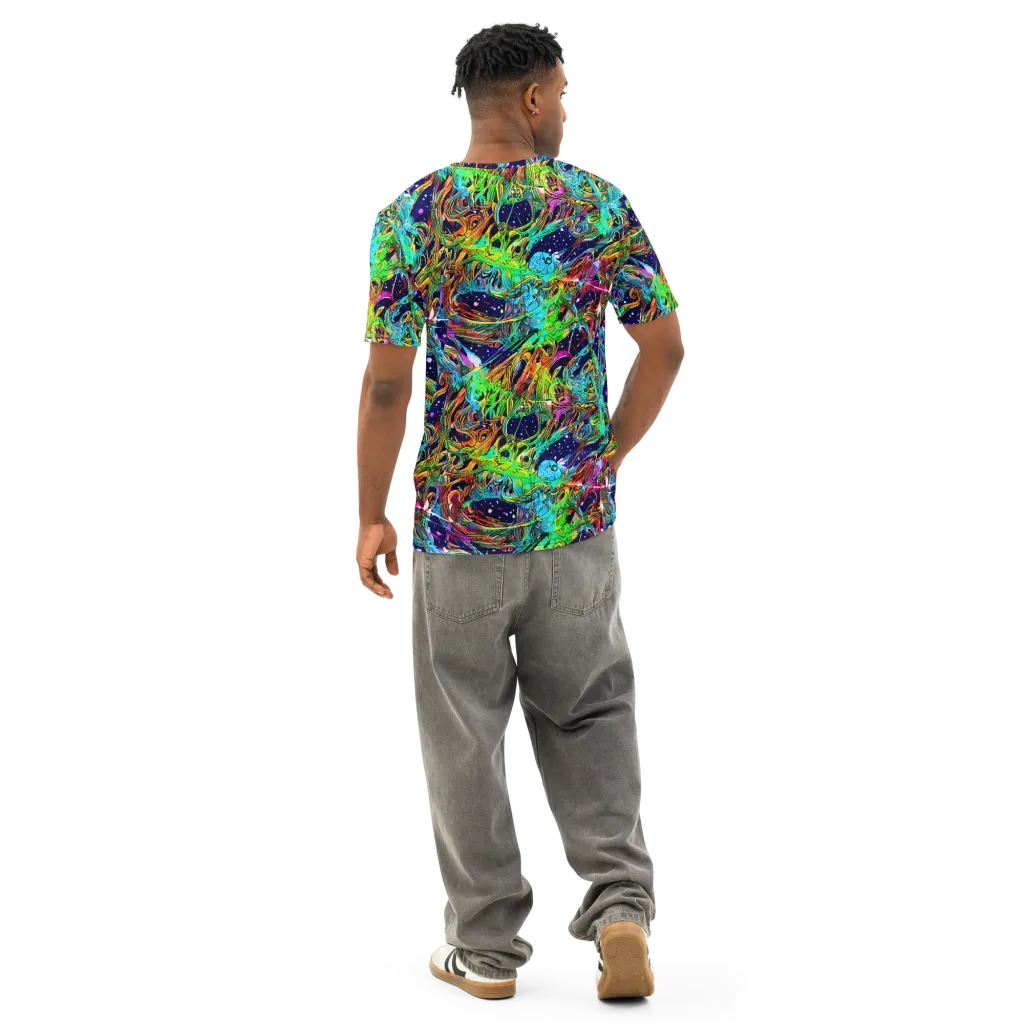 Neon Mythos on Men's Cotton Crew Neck T-Shirt — Back