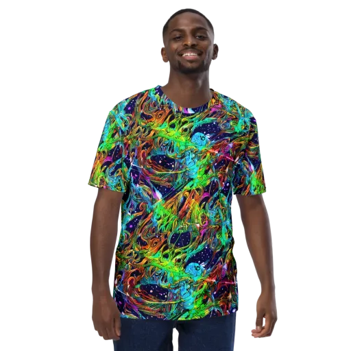 Neon Mythos on a Men's Crew Neck T-Shirt