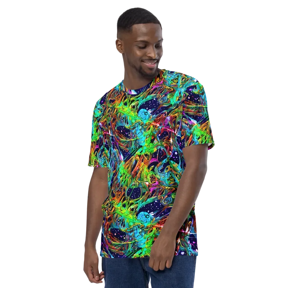 Neon Mythos on Men's Crew Neck T-Shirt — Left