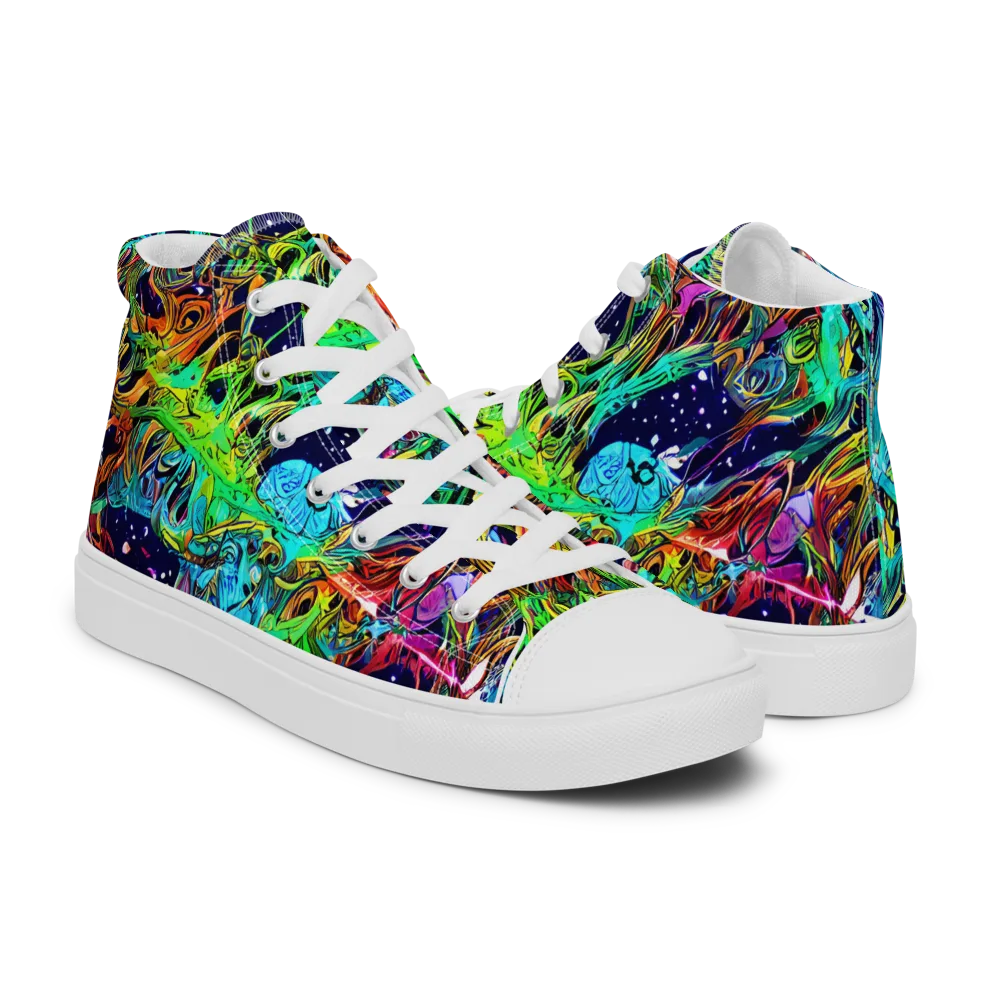 Neon Mythos on Men's High Top Canvas Shoes — Right