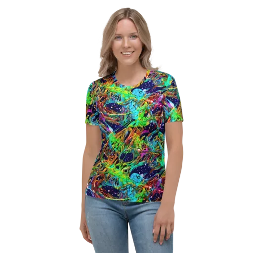 Neon Mythos on a Women's Crew Neck T-Shirt