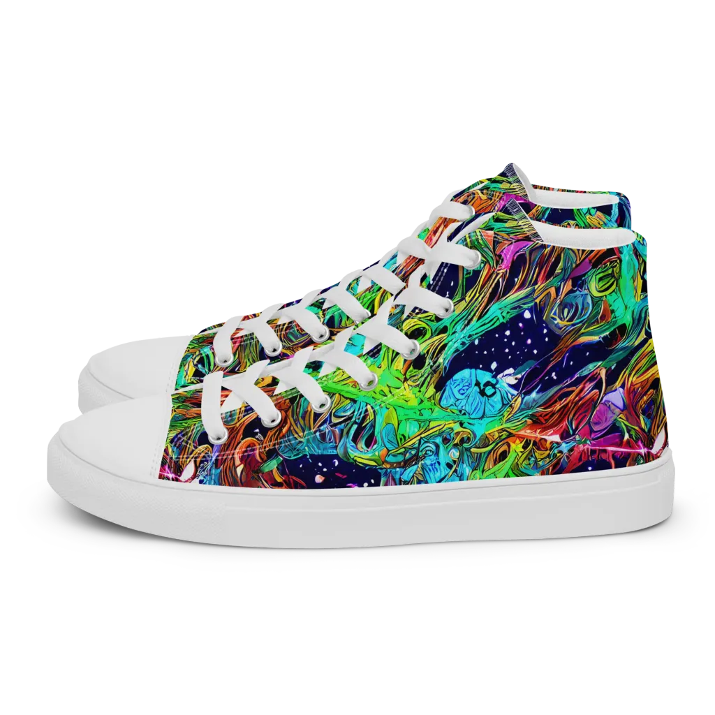 Neon Mythos on Women's High Top Canvas Shoes — Left