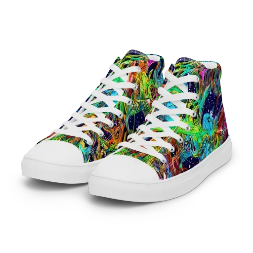 Neon Mythos on a Women's High Top Canvas Shoes