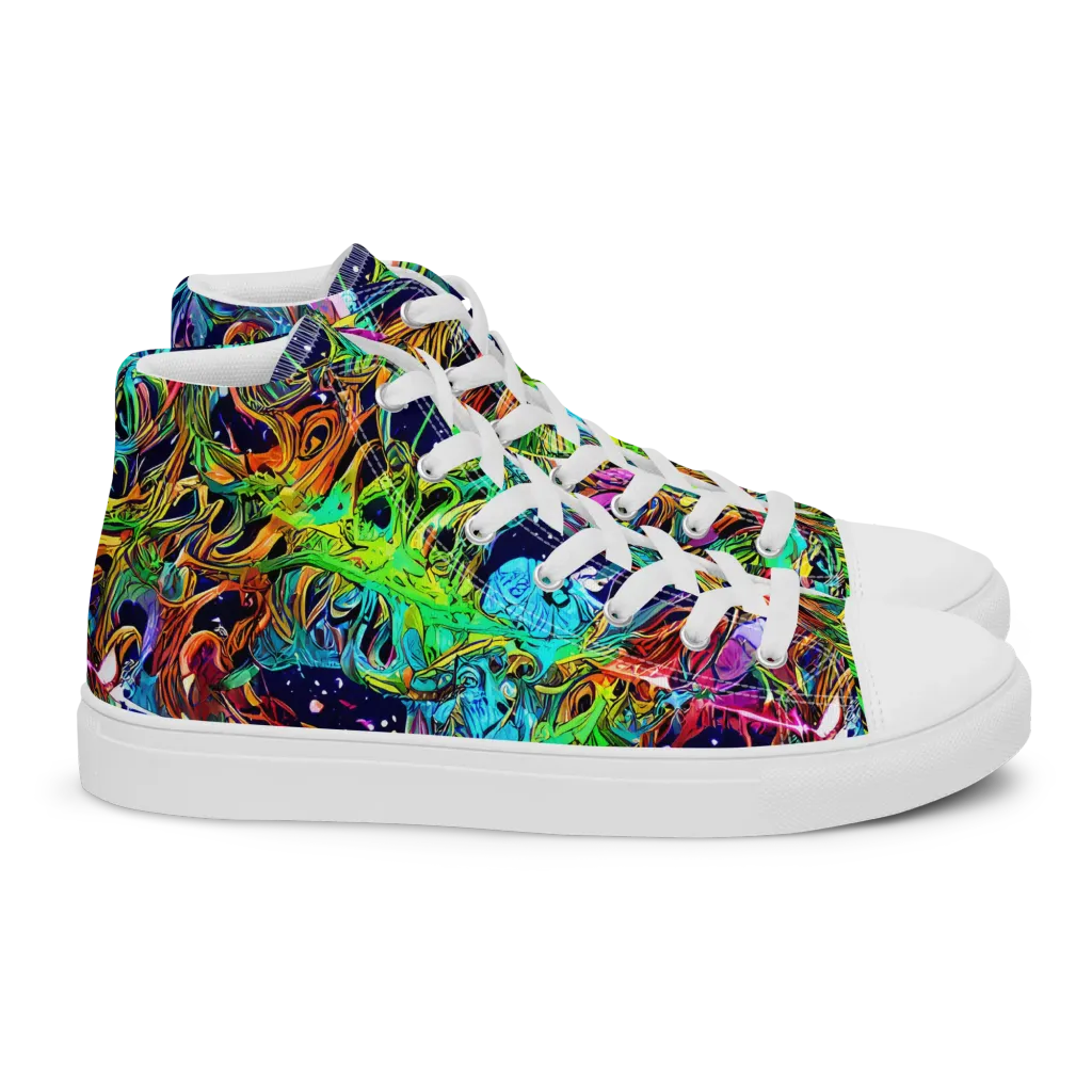 Neon Mythos on Women's High Top Canvas Shoes — Right