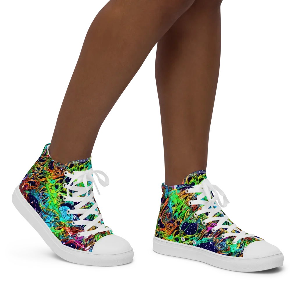 Neon Mythos on Women's High Top Canvas Shoes — Right