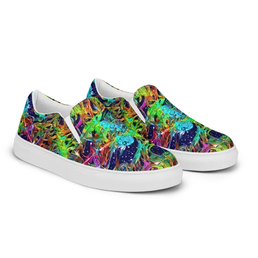Neon Mythos on a Men's Slip-On Canvas Shoes