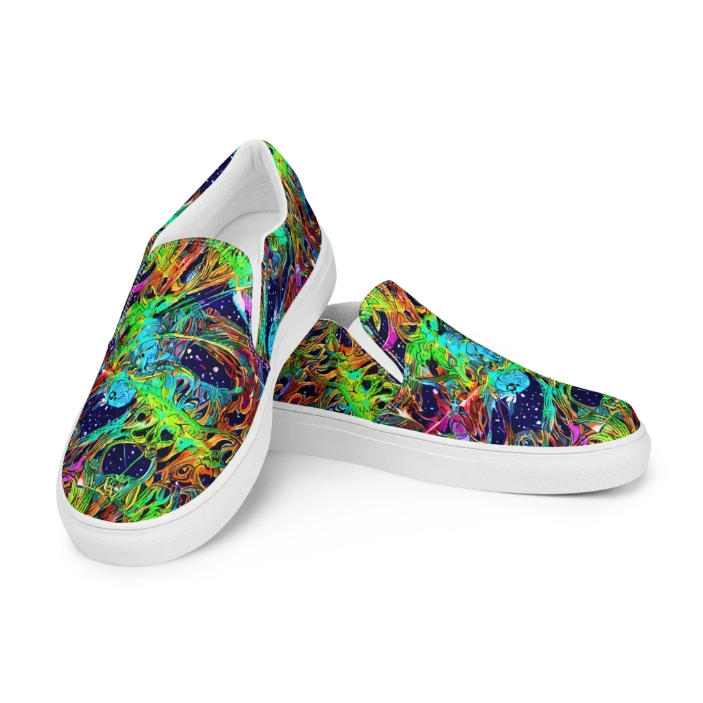 Neon Mythos on Men's Slip-On Canvas Shoes — Left Front