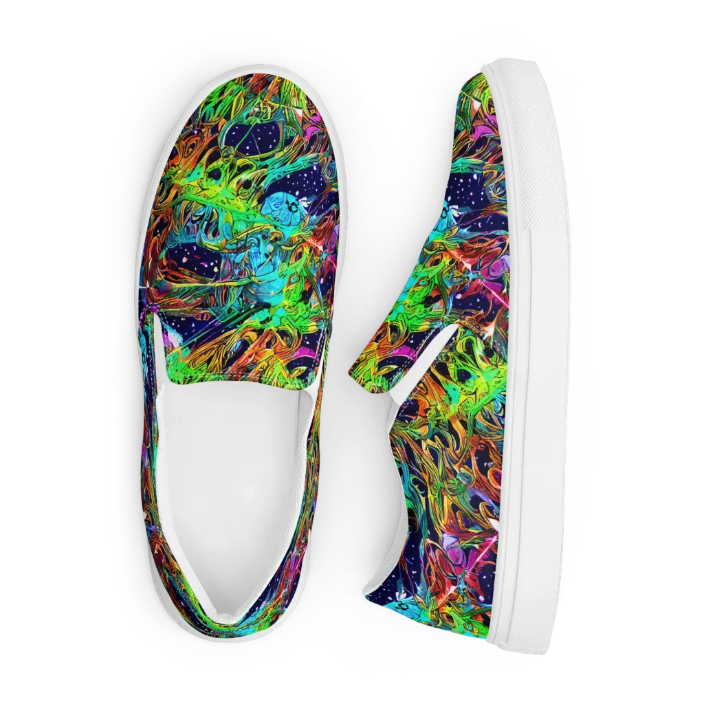 Neon Mythos on Men's Slip-On Canvas Shoes — Front