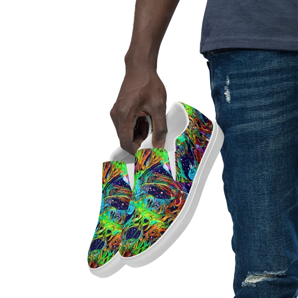 Neon Mythos on Men's Slip-On Canvas Shoes — Left Front