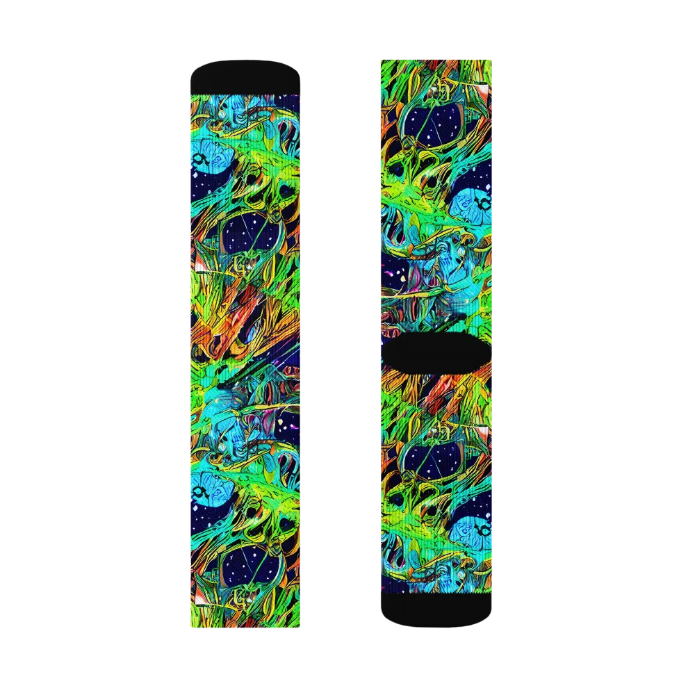 Neon Mythos on Socks — Right Sock