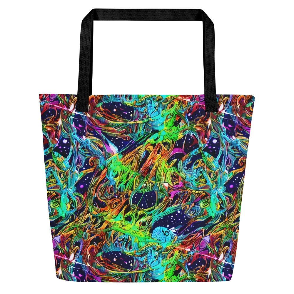 Neon Mythos on Large Tote Bag W/ Pocket — Front