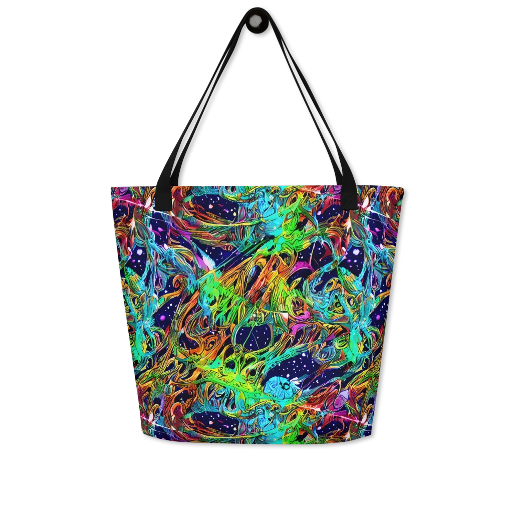 Neon Mythos on Large Tote Bag W/ Pocket — Front