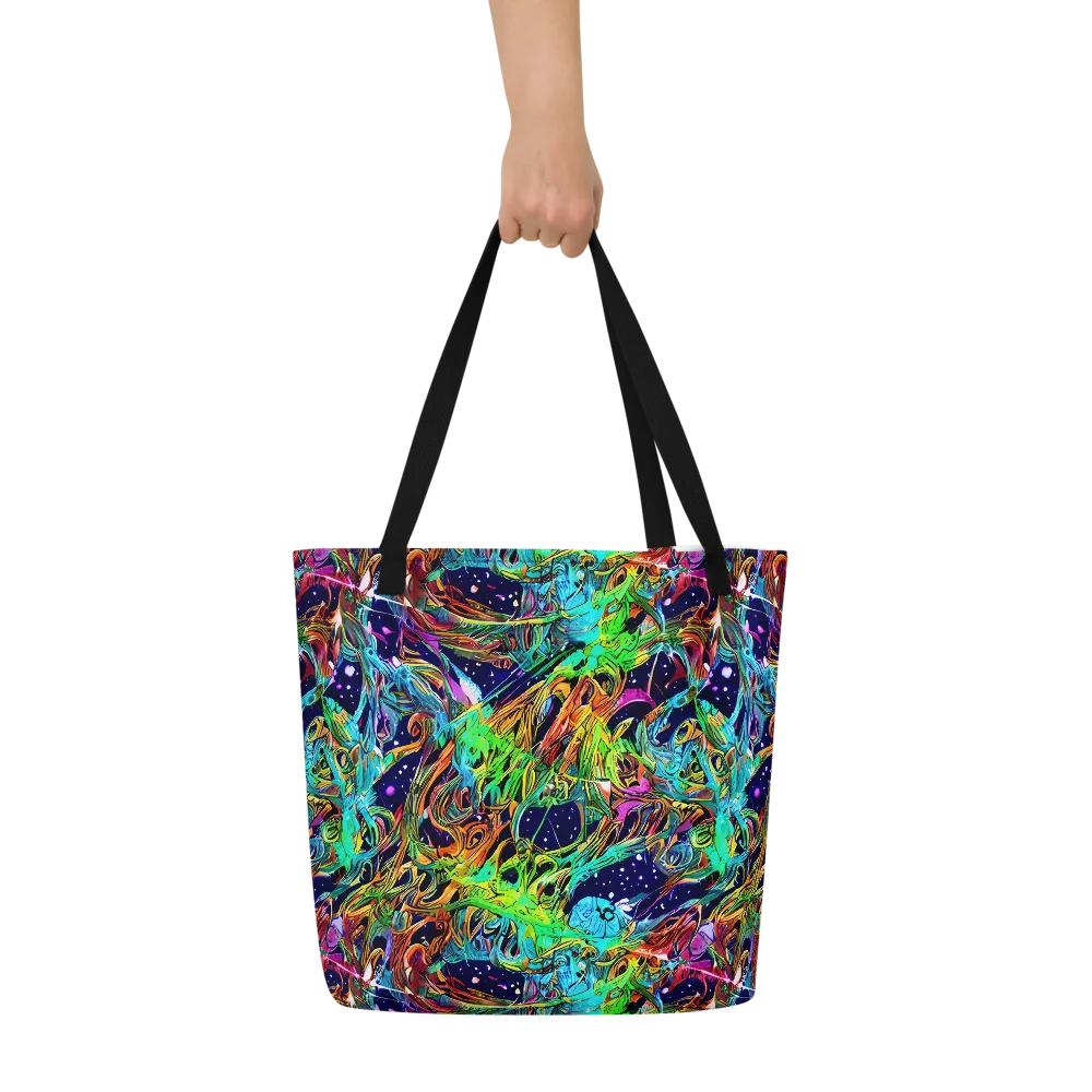 Neon Mythos on Large Tote Bag W/ Pocket — Front
