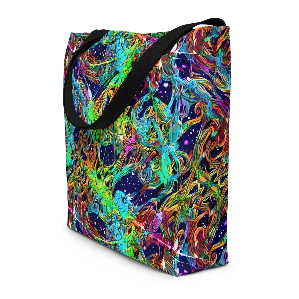 Neon Mythos on Large Tote Bag W/ Pocket — Front