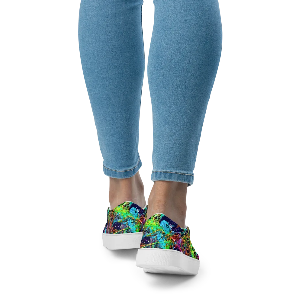 Neon Mythos on Women's Slip-On Canvas Shoes — Back