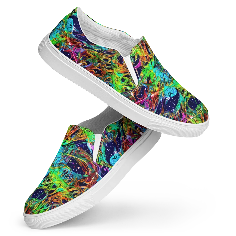 Neon Mythos on Women's Slip-On Canvas Shoes — Front