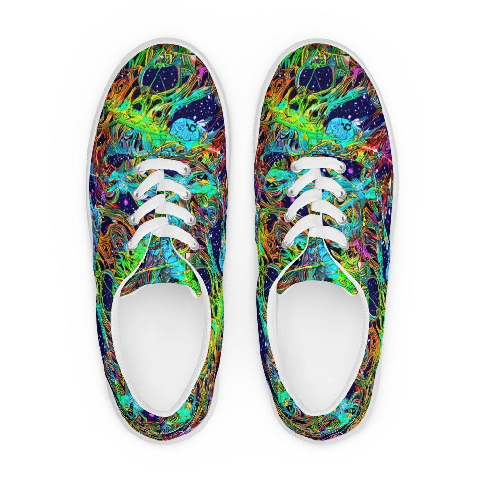 Neon Mythos on Men's Lace-Up Canvas Shoes — Front