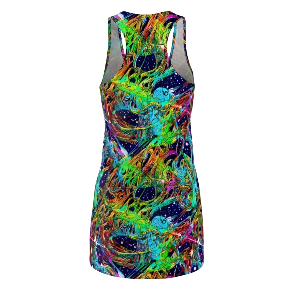 Neon Mythos on Racerback Dress — Back