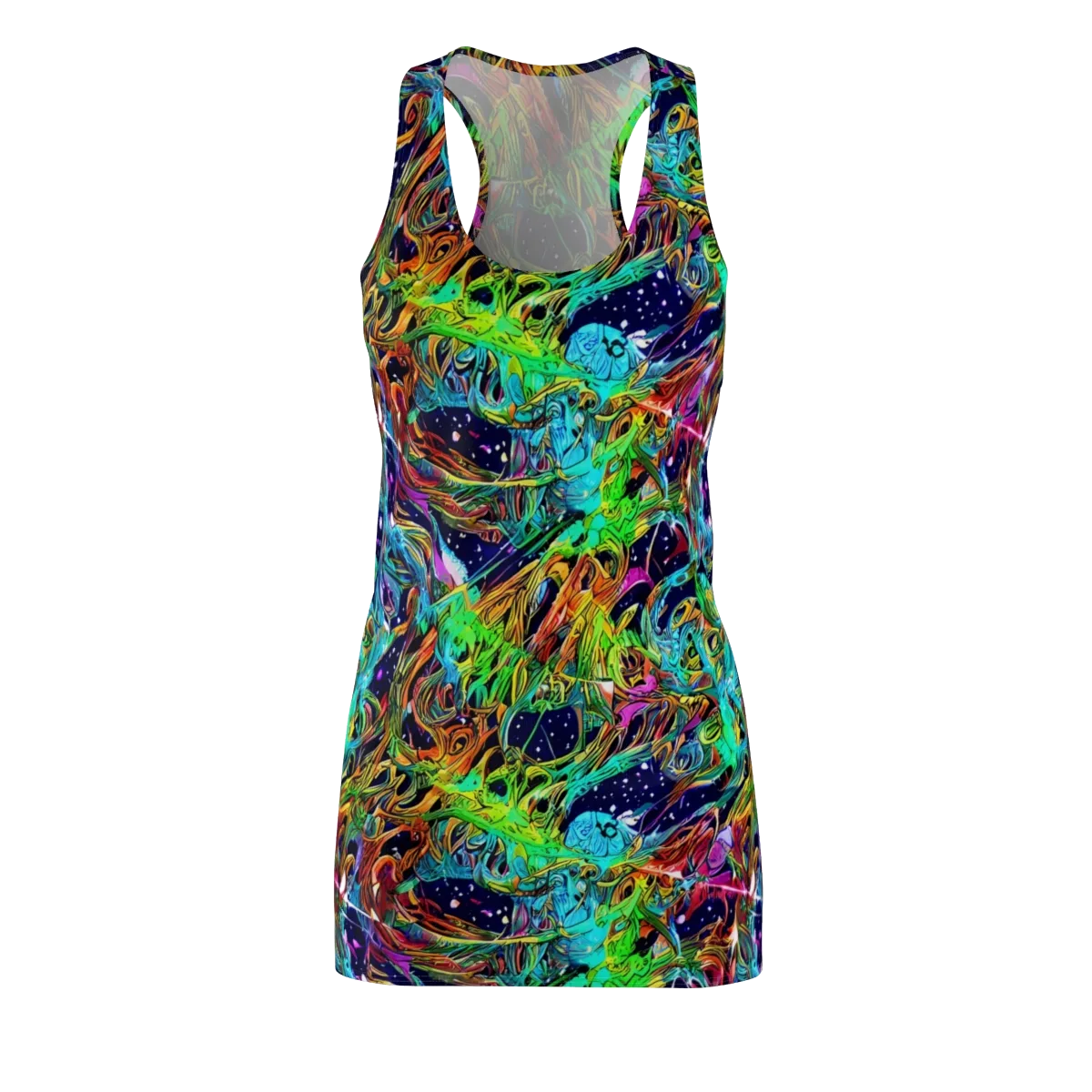 Neon Mythos on Racerback Dress — Front