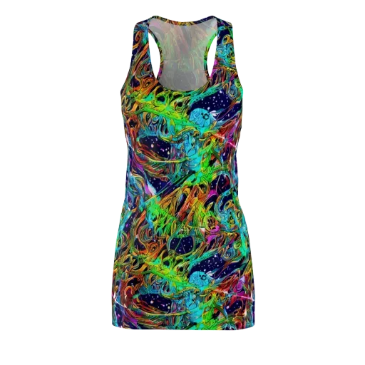 Neon Mythos on a Racerback Dress