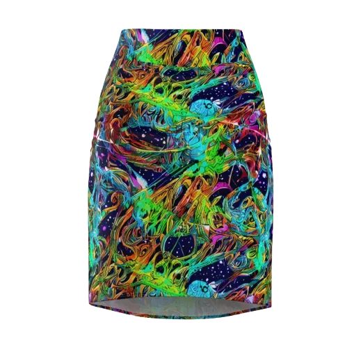 Neon Mythos on a Pencil Skirt