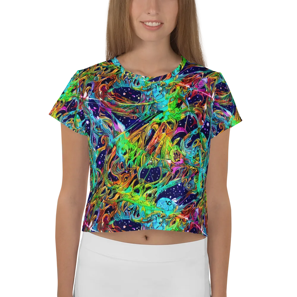 Neon Mythos on Crop Tee — Front