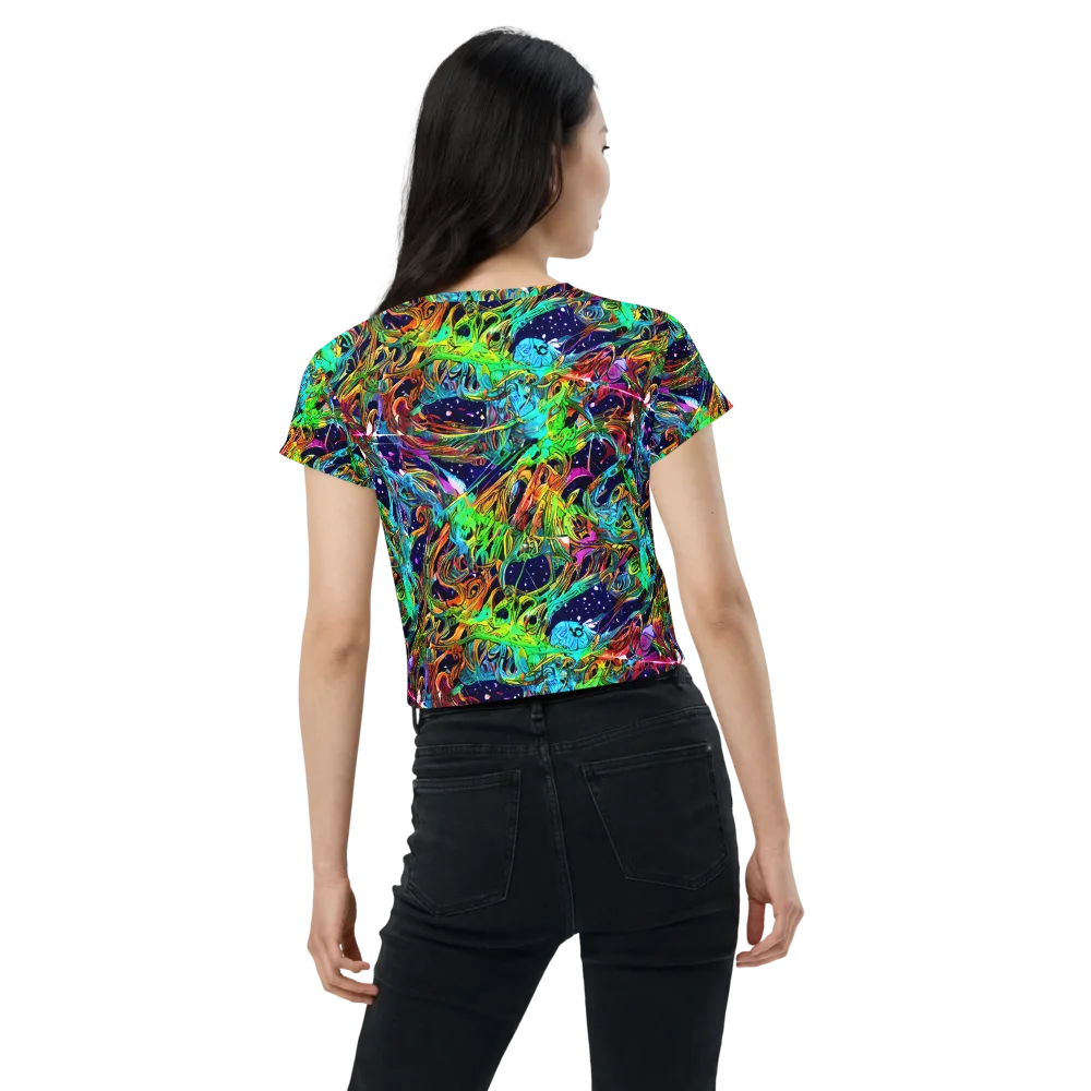 Neon Mythos on Crop Tee — Back