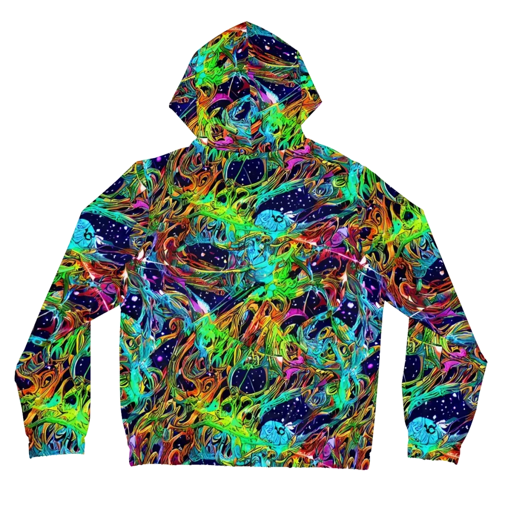 Neon Mythos on Women's Full-Zip Hoodie — Back