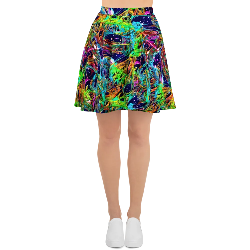 Neon Mythos on Skater Skirt — Front