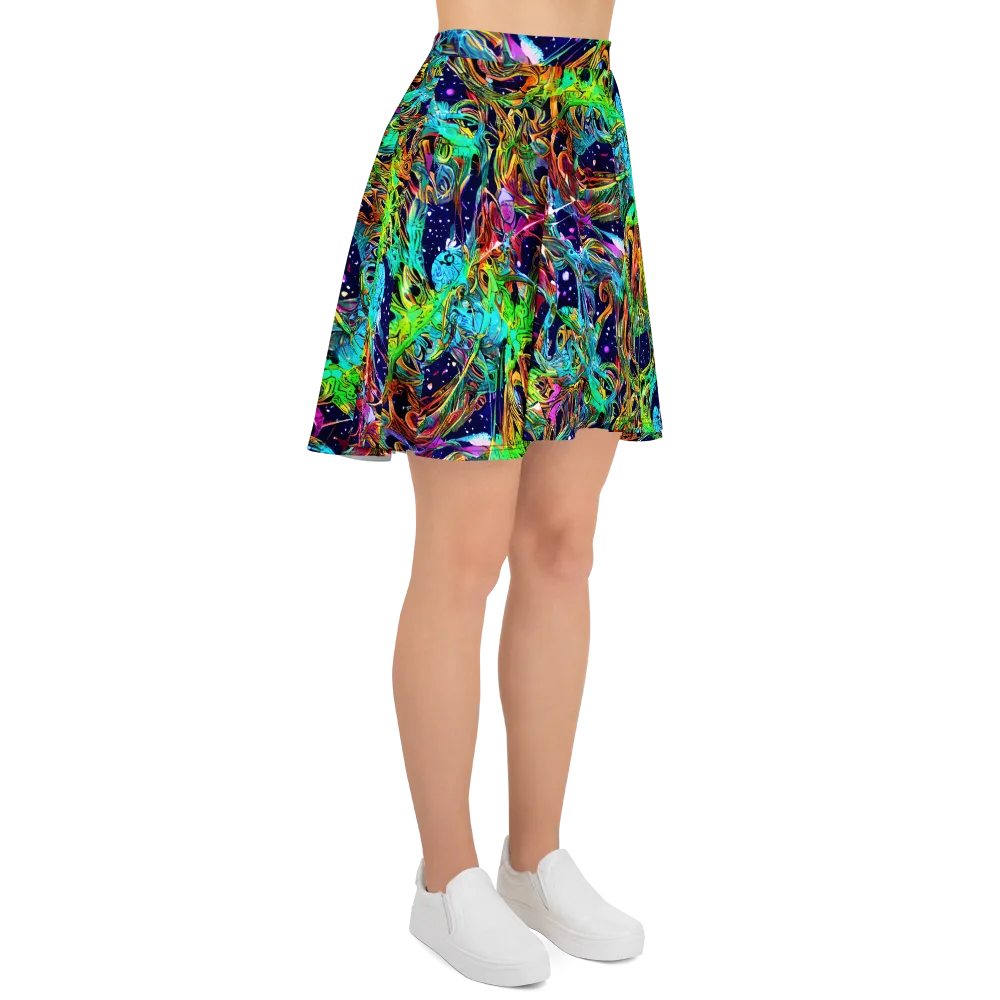 Neon Mythos on Skater Skirt — Right