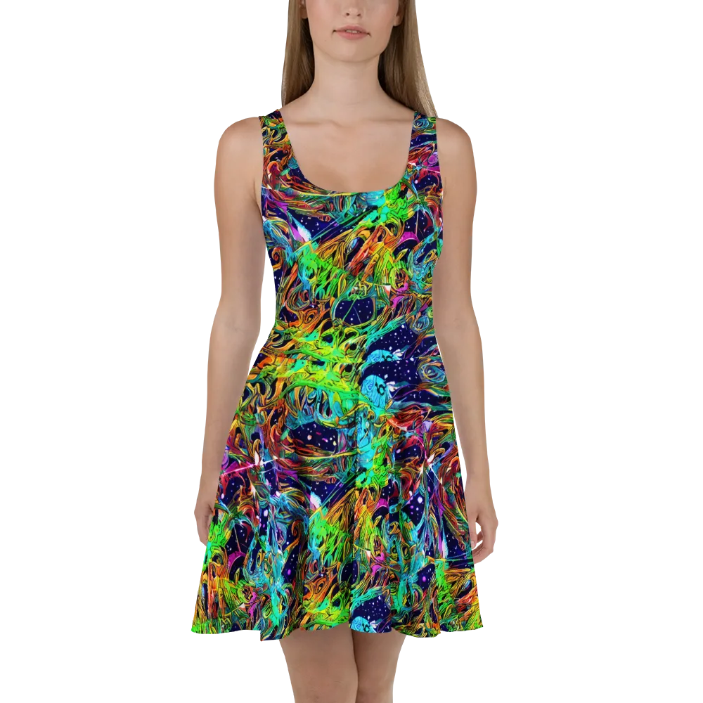 Neon Mythos on Skater Dress — Front