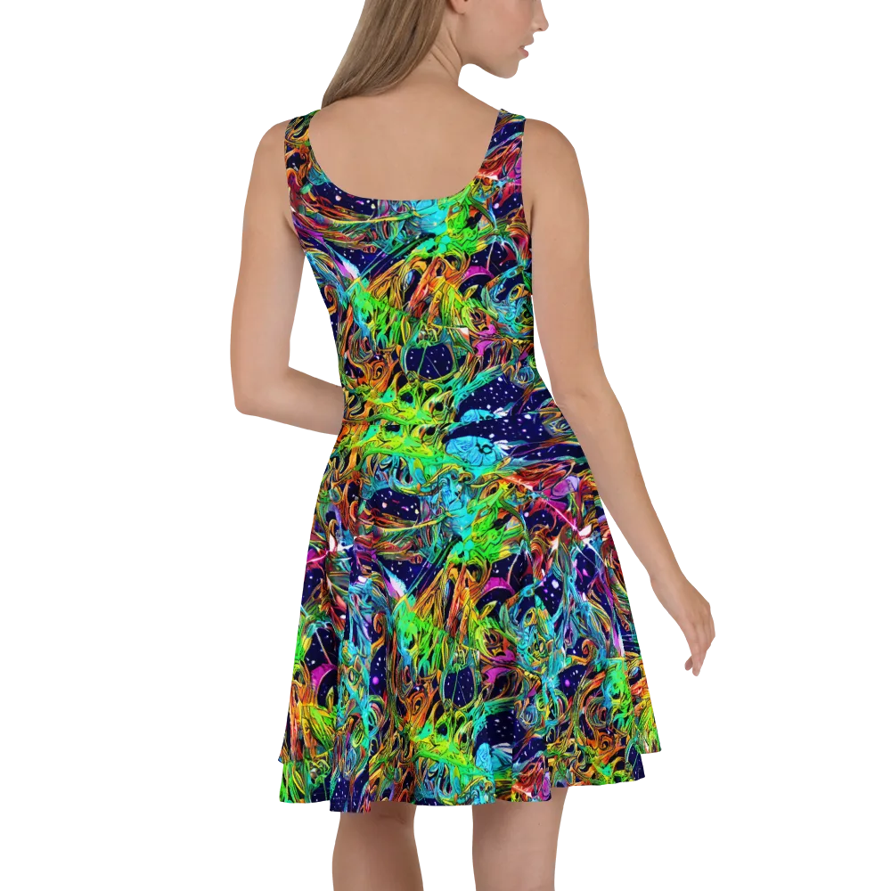Neon Mythos on Skater Dress — Back