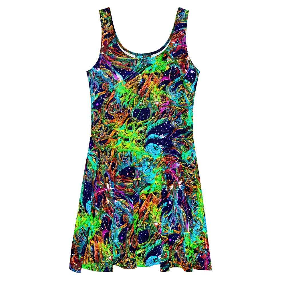 Neon Mythos on Skater Dress — Front