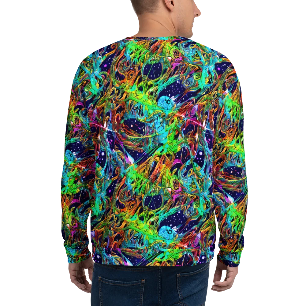 Neon Mythos on Sweatshirt — Back