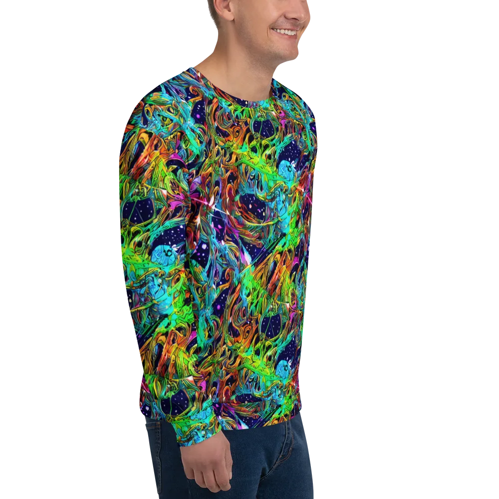 Neon Mythos on Sweatshirt — Right Front