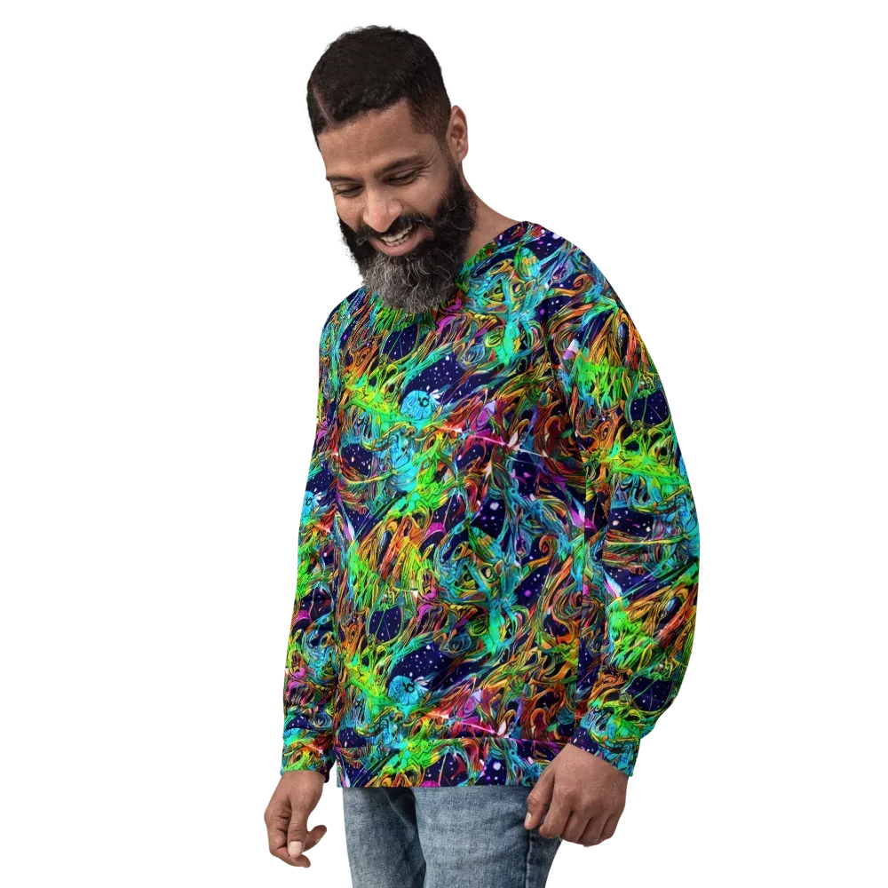 Neon Mythos on Sweatshirt — Left Front