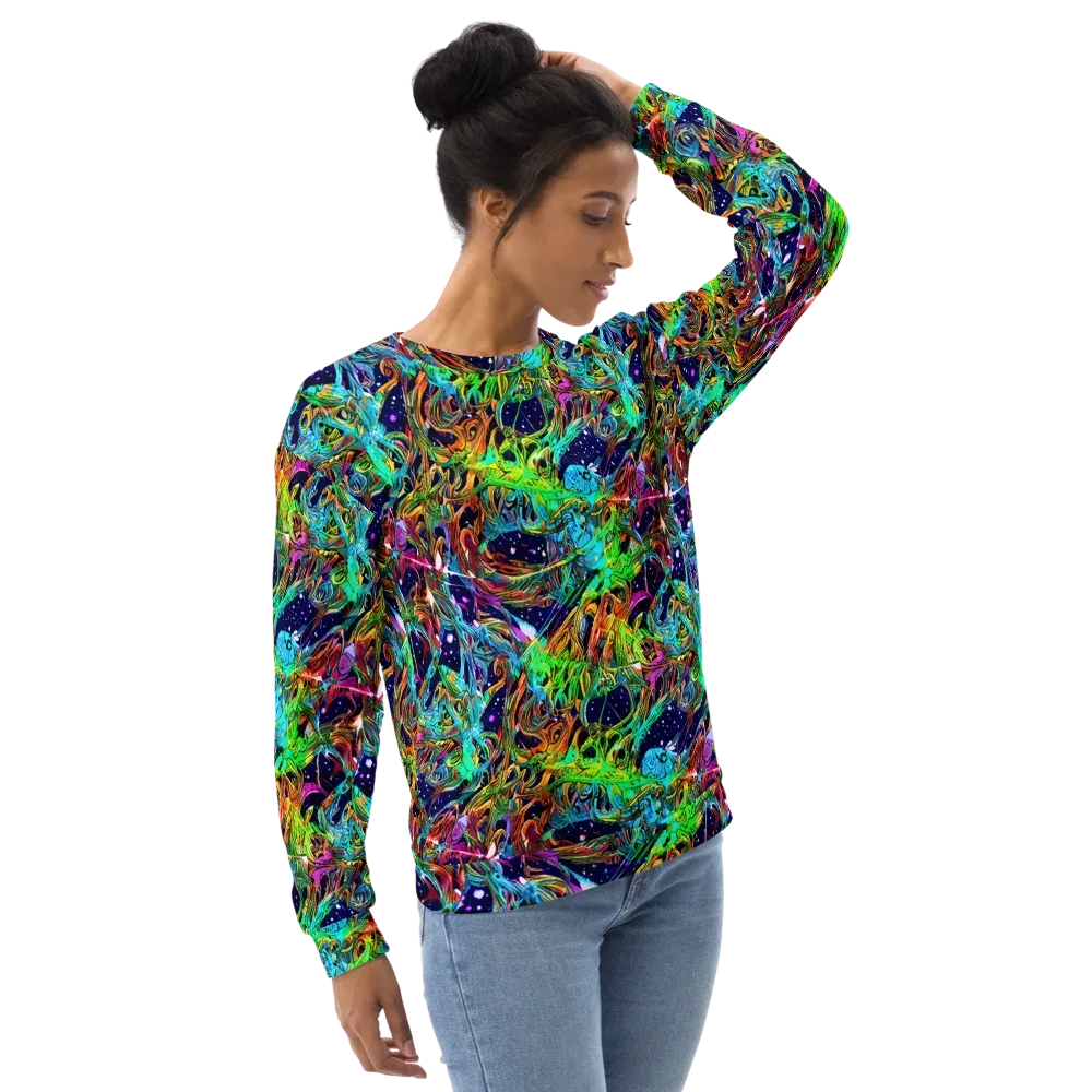 Neon Mythos on Sweatshirt — Right Front