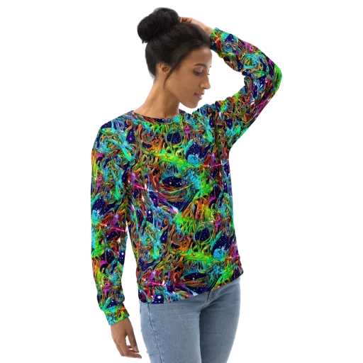 Neon Mythos on a Sweatshirt