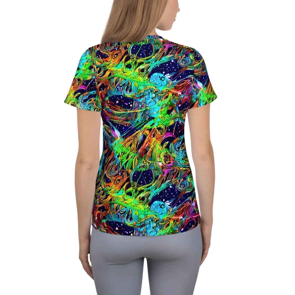 Neon Mythos on Women's Athletic T-Shirt — Back